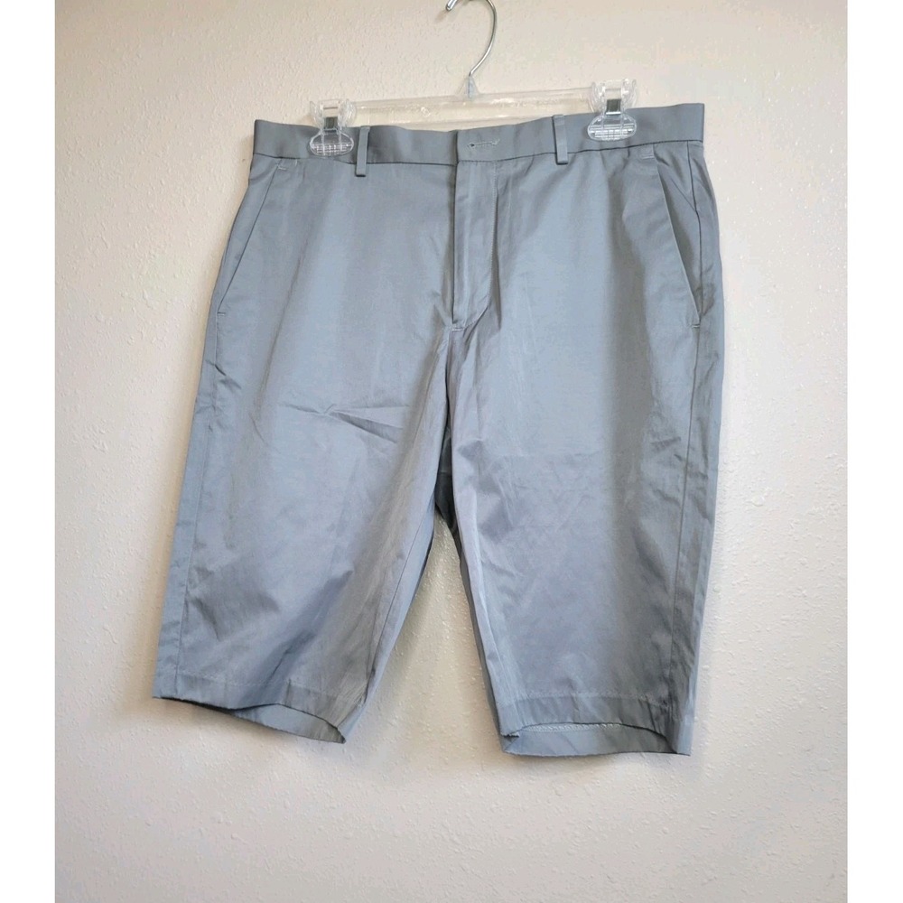 Calvin Klein Mens Chino Shorts Pockets Comfort Casual Gray Sz 32â